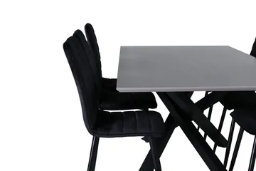 Piazza Matgrupp 180 cm Rektangulär med 6 Windu stolar - Svart - Products - Möbler - Bord & matgrupp - Matgrupp