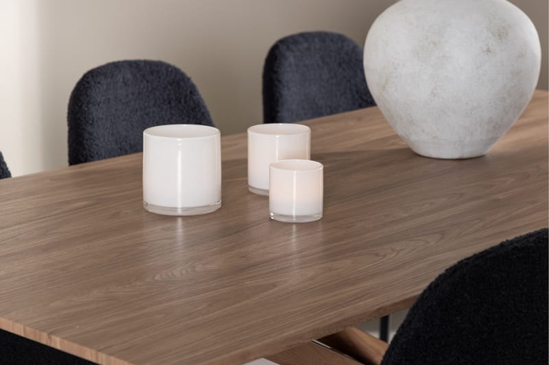 Piazza Matgrupp 180 cm Rektangulär med 6 Polar stolar - Mocca/Svart - Products - Möbler - Bord & matgrupp - Matgrupp