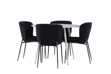 Plaza Matgrupp 100 cm Rund med 4 Modesto stolar - Grå/Svart - Products - Möbler - Bord & matgrupp - Matgrupp