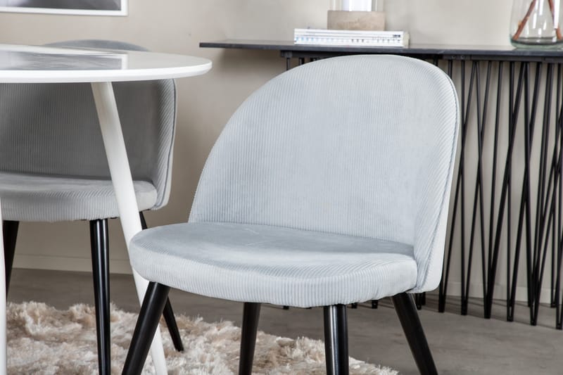 Plaza Matgrupp 100 cm Rund med 4 Velvet stolar - Svart - Products - Möbler - Bord & matgrupp - Matgrupp