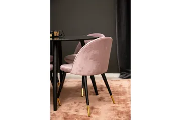 Plaza Matgrupp 100 cm Rund med 4 Velvet stolar - Svart - Products - Möbler - Bord & matgrupp - Matgrupp