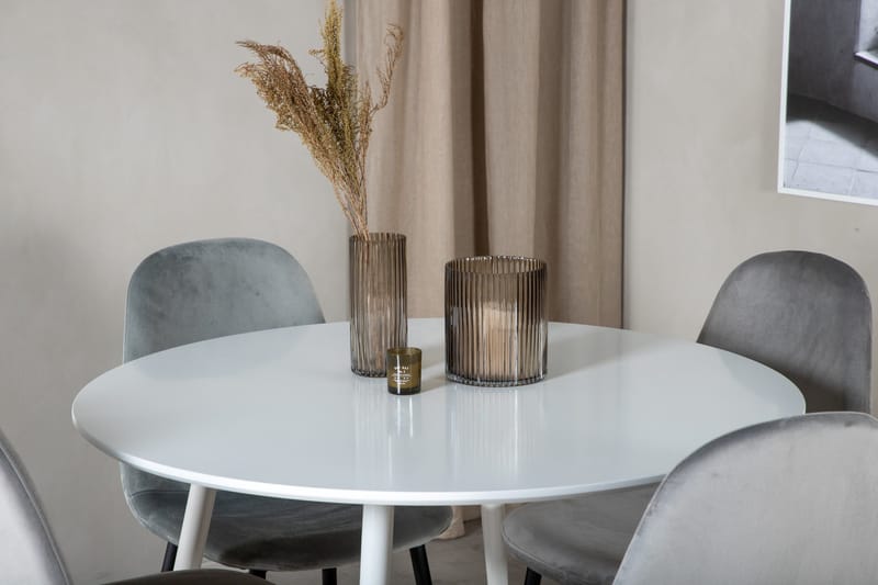 Plaza Matgrupp 100 cm Rund med 4 Polar stolar - Svart - Products - Möbler - Bord & matgrupp - Matgrupp