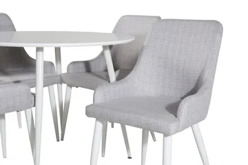 Plaza Matgrupp 100 cm Rund med 4 Plaza stolar - Grå - Products - Möbler - Bord & matgrupp - Matgrupp