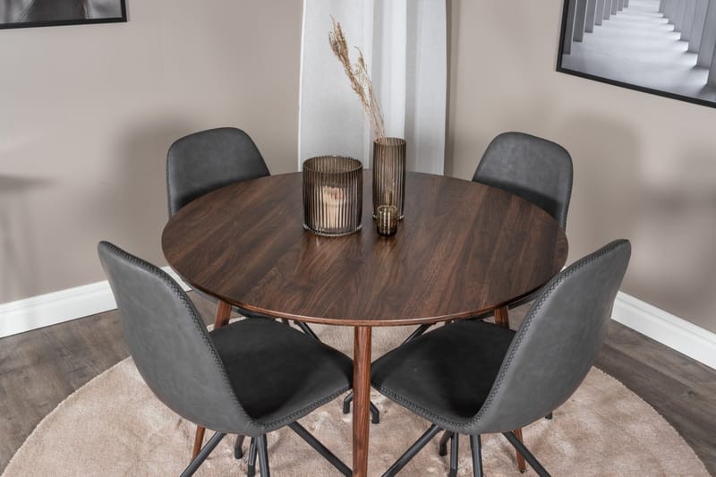 Plaza Matgrupp 100 cm Rund med 4 Polar stolar - Svart - Products - Möbler - Bord & matgrupp - Matgrupp