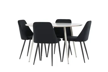 Plaza Matgrupp 120 cm Rund med 4 Night stolar - Beige/Svart - Products - Möbler - Bord & matgrupp - Matgrupp