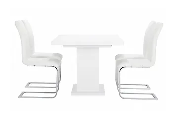 Ratliff Matgrupp 180 cm + 4 Sorado Stol - Vit/Krom - Products - Möbler - Bord & matgrupp - Matgrupp