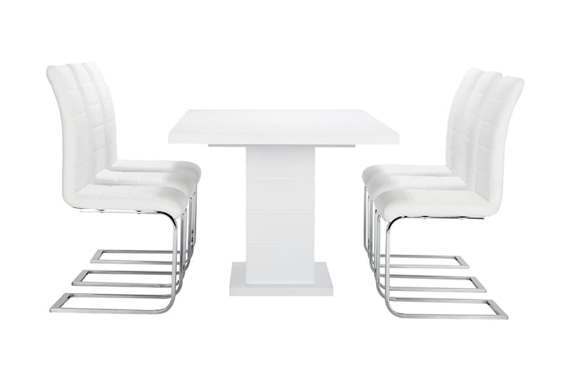 Ratliff Matgrupp 180 cm + 6 Sorado Stol - Vit/Krom - Products - Möbler - Bord & matgrupp - Matgrupp