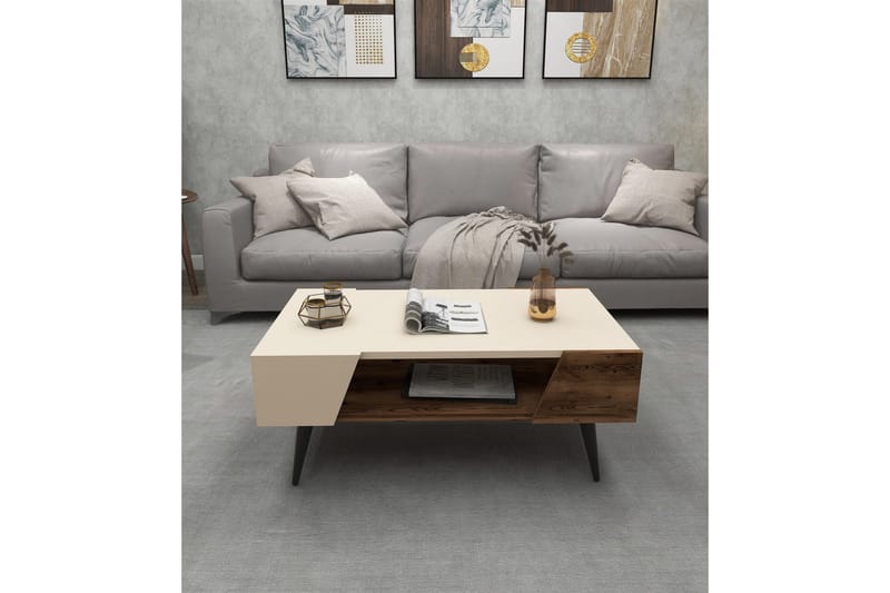 Rebelo Soffbord 90 cm - Beige/Ljusbrun - Products - Möbler - Bord & matgrupp - Soffbord