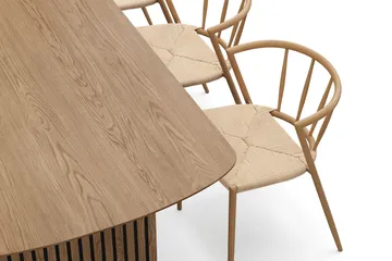 Richeto Matbord 180 cm med 6 Winston Matstolar - Naturlig finish / Beige / Metallben Ek - Products - Möbler - Bord & matgrupp - Matgrupp