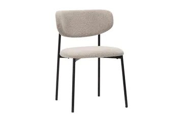 Richeto Matbord 210 cm med 6 Lucy Matstolar - Naturlig finish / Greige Bouclé / Metallben Svart - Products - Möbler - Bord & matgrupp - Matgrupp