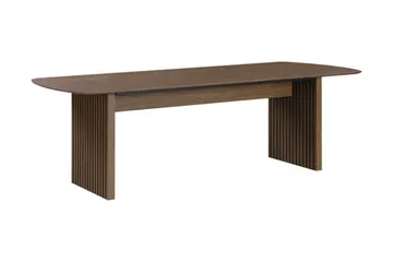 Richeto Matbord Rökt Ek 210 cm valnöt +  6 st Nibe stol svart med valnöt ben - Brun/Svart - Products - Möbler - Bord & matgrupp - Matgrupp