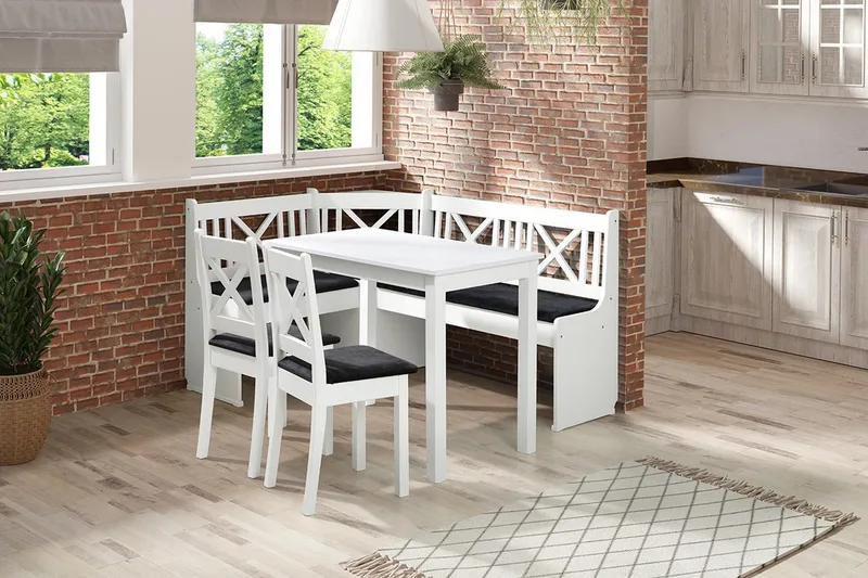 Sialana Matgrupp - Vit/Svart - Products - Möbler - Bord & matgrupp - Matgrupp