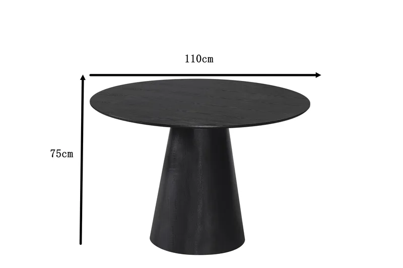 Siena Litet Matbord Runt 110cm Fanér - Svart - Products - Möbler - Bord & matgrupp - Matbord & köksbord