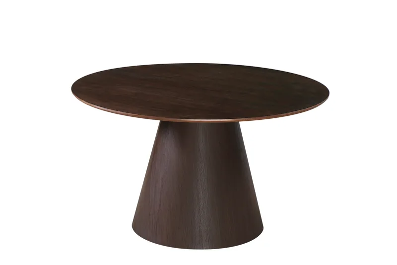 Siena Matbord Runt 130cm Fanér, Mörkbrun Rökt ek