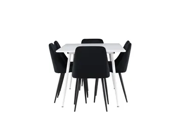 Silar Matgrupp 180 cm Rektangulär med 6 Night stolar - Vit/Svart - Products - Möbler - Bord & matgrupp - Matgrupp