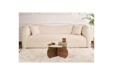 Soffbord Aeris 75 cm med Glasskiva - Valnöt / Transparent - Products - Möbler - Bord & matgrupp - Soffbord