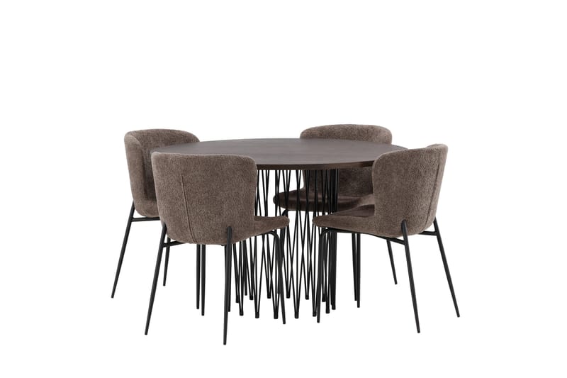 Stone Matgrupp 120 cm Rund med 4 Modesto stolar - Beige - Products - Möbler - Bord & matgrupp - Matgrupp