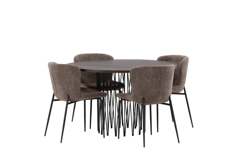 Stone Matgrupp 120 cm Rund med 4 Modesto stolar - Beige - Products - Möbler - Bord & matgrupp - Matgrupp