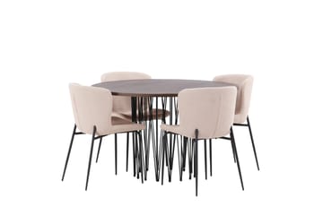 Stone Matgrupp 120 cm Rund med 4 Modesto stolar - Mörkgrå - Products - Möbler - Bord & matgrupp - Matgrupp