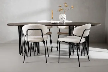 Stone Matgrupp 220 cm Oval med 4 Chico Stolar - Svart - Products - Möbler - Bord & matgrupp - Matgrupp