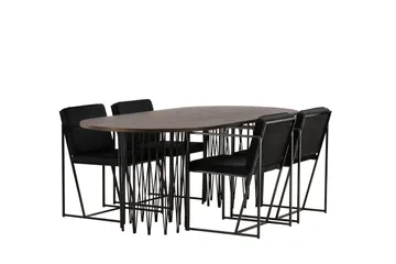 Stone Matgrupp 220 cm Oval med 4 Richmond stolar - Svart - Products - Möbler - Bord & matgrupp - Matgrupp
