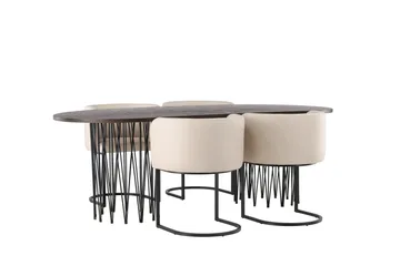 Stone Matgrupp 220 cm Oval med 4 Simrishamn stolar - Beige - Products - Möbler - Bord & matgrupp - Matgrupp