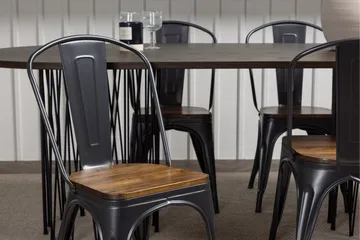 Stone Matgrupp 220 cm Oval med 4 Tempe stolar - Mocca - Products - Möbler - Bord & matgrupp - Matgrupp