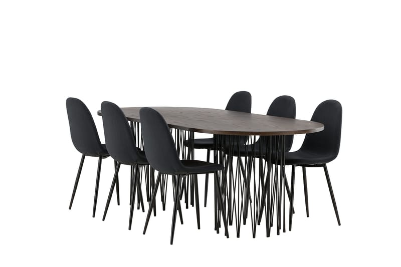 Stone Matgrupp 220 cm Oval med 6 Polar stolar - Svart - Products - Möbler - Bord & matgrupp - Matgrupp