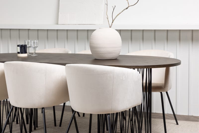 Stone Matgrupp 220 cm Rektangulär med 6 Berit stolar - Beige - Products - Möbler - Bord & matgrupp - Matgrupp