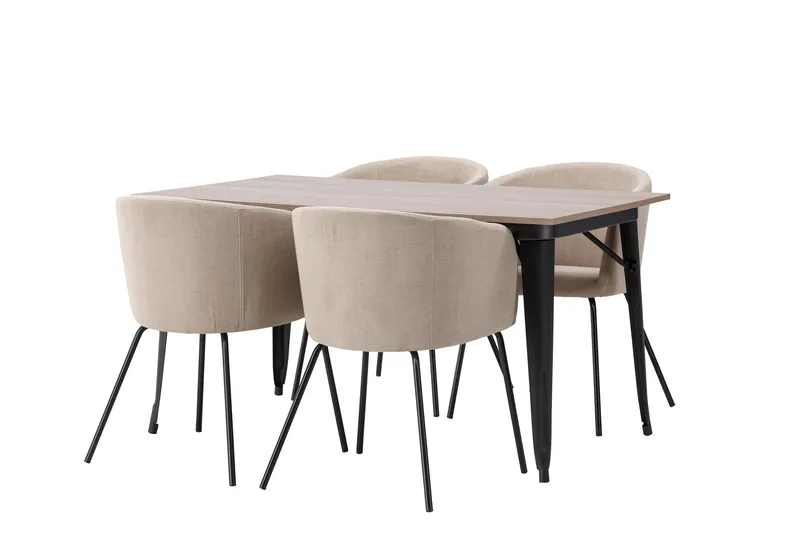 Tempe Matgrupp 140 cm Rektangulär med 4 Berit stolar - Beige - Products - Möbler - Bord & matgrupp - Matgrupp