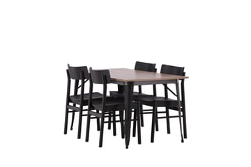 Tempe Matgrupp 140 cm Rektangulär med 4 Montros stolar - Svart - Products - Möbler - Bord & matgrupp - Matgrupp