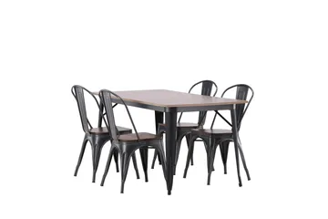 Tempe Matgrupp 140 cm Rektangulär med 4 Tempe stolar - Valnöt - Products - Möbler - Bord & matgrupp - Matgrupp