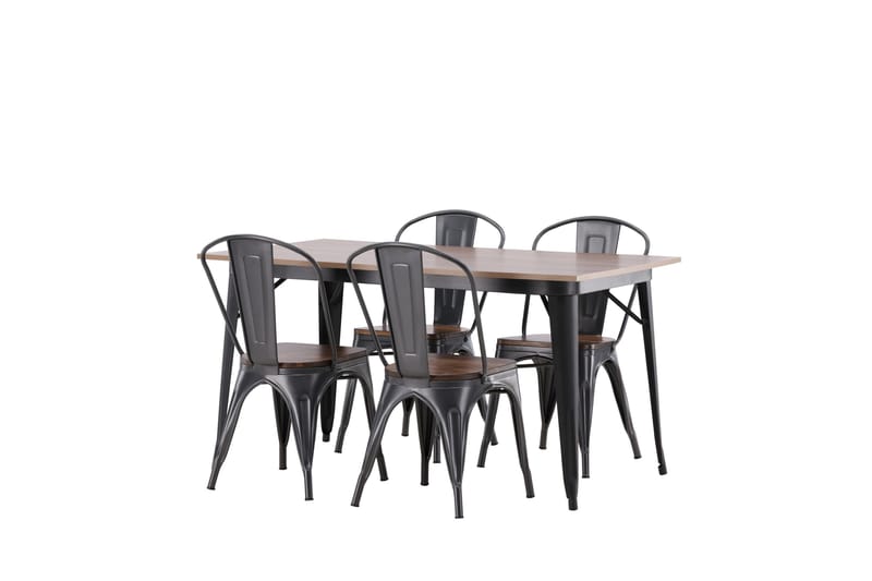 Tempe Matgrupp 140 cm Rektangulär med 4 Tempe stolar - Valnöt - Products - Möbler - Bord & matgrupp - Matgrupp