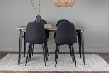 Tempe Matgrupp 140 cm Rektangulär med 4 Polar stolar - Svart - Products - Möbler - Bord & matgrupp - Matgrupp