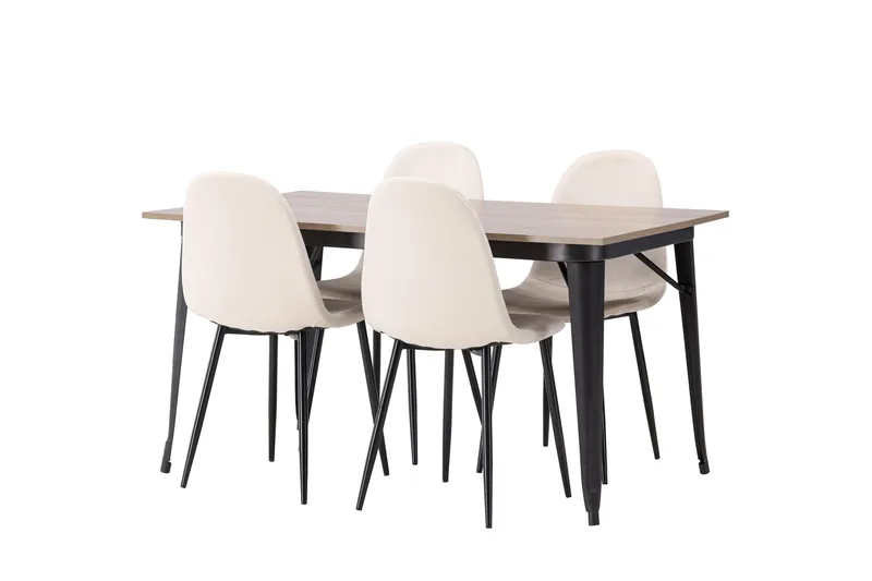 Tempe Matgrupp 140 cm Rektangulär med 4 Polar stolar - Beige - Products - Möbler - Bord & matgrupp - Matgrupp