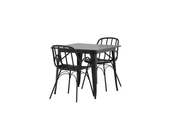 Tempe Matgrupp 80 cm Rektangulär med 2 Dyrön stolar - Svart - Products - Möbler - Bord & matgrupp - Matgrupp