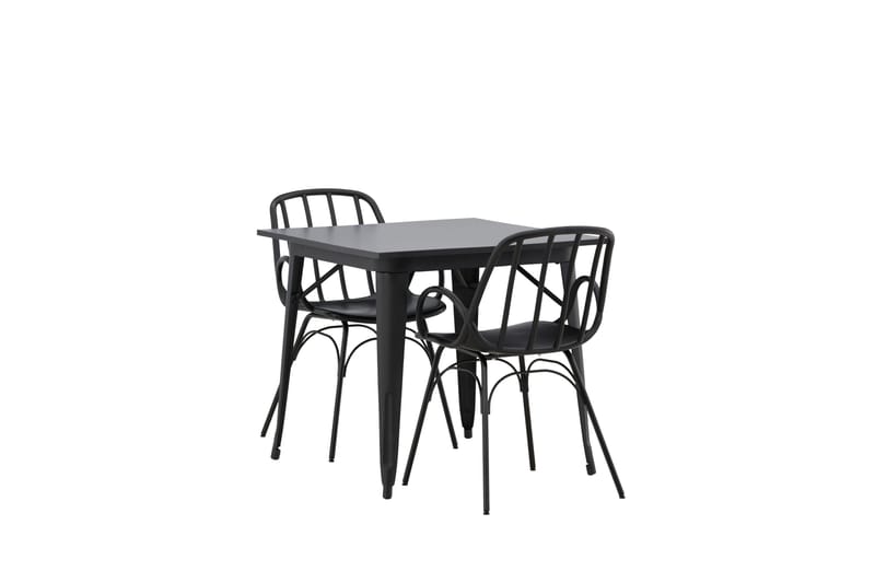 Tempe Matgrupp 80 cm Rektangulär med 2 Dyrön stolar - Svart - Products - Möbler - Bord & matgrupp - Matgrupp