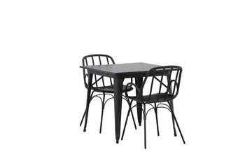Tempe Matgrupp 80 cm Rektangulär med 2 Dyrön stolar - Svart - Products - Möbler - Bord & matgrupp - Matgrupp