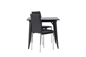 Tempe Matgrupp 80 cm Rektangulär med 2 Lily stolar - Svart - Products - Möbler - Bord & matgrupp - Matgrupp
