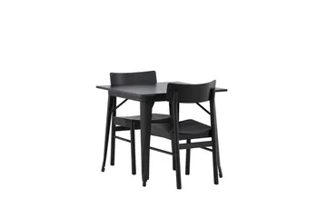 Tempe Matgrupp 80 cm Rektangulär med 2 Montros stolar - Svart - Products - Möbler - Bord & matgrupp - Matgrupp