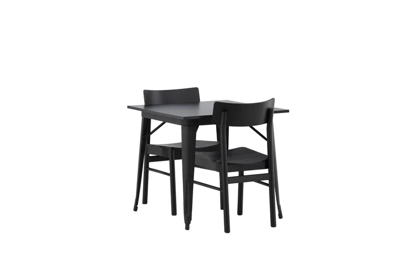Tempe Matgrupp 80 cm Rektangulär med 2 Montros stolar - Svart - Products - Möbler - Bord & matgrupp - Matgrupp