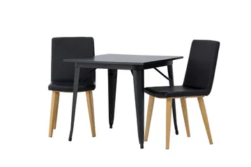 Tempe Matgrupp 80 cm Rektangulär med 2 Today stolar - Svart - Products - Möbler - Bord & matgrupp - Matgrupp