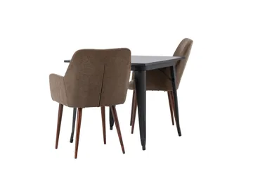 Tempe Matgrupp 80 cm Rektangulär med 2 Tomorrow stolar - Brun - Products - Möbler - Bord & matgrupp - Matgrupp