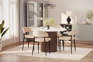 Uppveda Matbord 120 cm Rund med 4 st Jairam Matstolar - Brun - Products - Möbler - Bord & matgrupp - Matgrupp