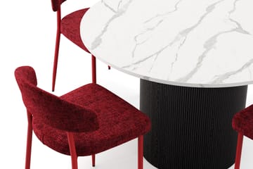 Uppveda Matbord 120 cm Rund med 4 st Jairam Matstolar - Svart/Vit - Products - Möbler - Bord & matgrupp - Matgrupp