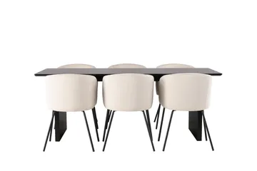 Vail Matgrupp 200 cm Rektangulär med 6 Berit stolar - Beige - Products - Möbler - Bord & matgrupp - Matgrupp