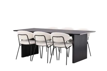 Vail Matgrupp 200 cm Rektangulär med 6 Chico Stolar - Svart - Products - Möbler - Bord & matgrupp - Matgrupp