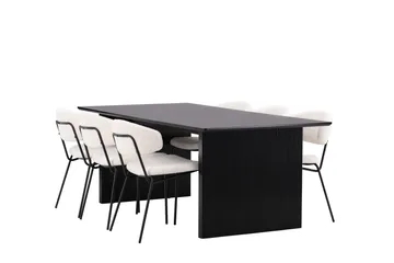 Vail Matgrupp 200 cm Rektangulär med 6 Chico Stolar - Svart - Products - Möbler - Bord & matgrupp - Matgrupp