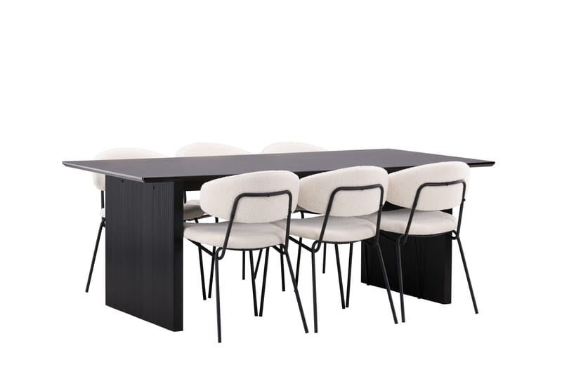 Vail Matgrupp 200 cm Rektangulär med 6 Chico Stolar - Svart - Products - Möbler - Bord & matgrupp - Matgrupp
