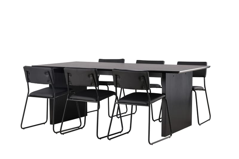 Vail Matgrupp 200 cm Rektangulär med 6 Kenth Stolar - Svart - Products - Möbler - Bord & matgrupp - Matgrupp